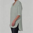 thumbnail image 4 of LEKWK Linen Tunic Tops for Women V-Neck Half Sleeve High Low Shirts Lightweight Breathable Casual Shirts with Pockets Fall Vacation Travel Outfits, 4 of 9