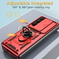 thumbnail image 6 of Elegant Choise Case with Ring Stand and Slide Camera Lens for Samsung Galaxy Z Fold 5 5G, Red, 6 of 16