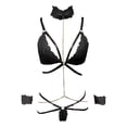 thumbnail image 2 of Gibobby Conjunto ropa interior mujer Ropa Interior Divertida para Mujer, Escote En V Profundo, Encaje Sexy, Vestido Transparente, Vestido para Conjuntos De Lencería(Negro, G), 2 of 5
