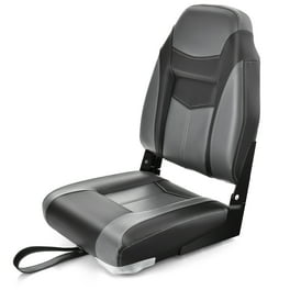 Costway High Back Folding Boat Seats w Blue White Sponge Cushion Flexible Hinges Walmart