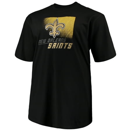 New Orleans Saints Desk Clock - Men's Majestic Black New Orleans Saints Big & Tall Reflective T-Shirt