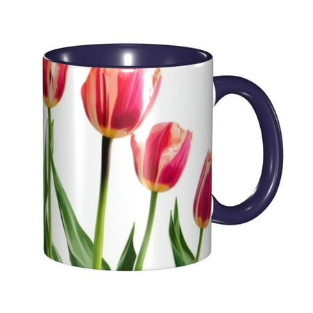 

Tulipa Coffee Mug Fun Custom Ceramic Mugs 11oz Navy Blue