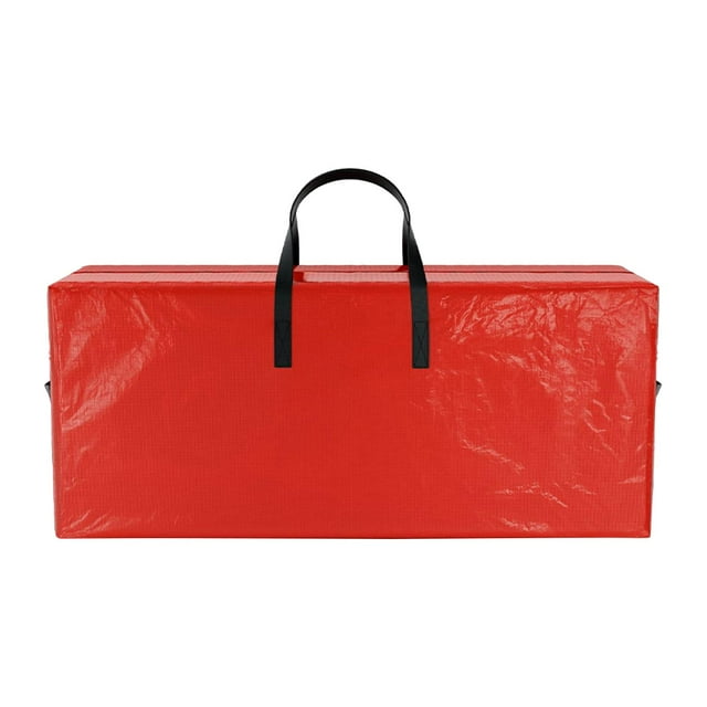 Sac de Rangement pour Arbre de Noël Portable Housse Anti-Poussière Sac de Rangement pour Arbre de Fête Rouge 135x34x68cm