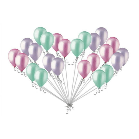 24 pc Pearl Lilac Mint Pink Latex Party Balloons Birthday Baby Unicorn Mermaid 9