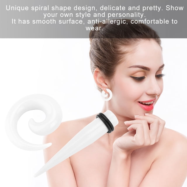 Expansores de orejas, 18 piezas Kit de estiramiento de orejas 14G-00G Tapers y tapones acrílicos Calibradores de orejas Juego de expansores Joyería para piercing corporal(5#) Ecomeon no