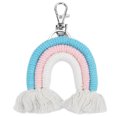 thumbnail image 2 of Llavero de macramé tejido a mano Diseño de borlas Estilo lindo Hilo de algodón Llavero decorativo bohemio para bolso Azul, 2 of 10