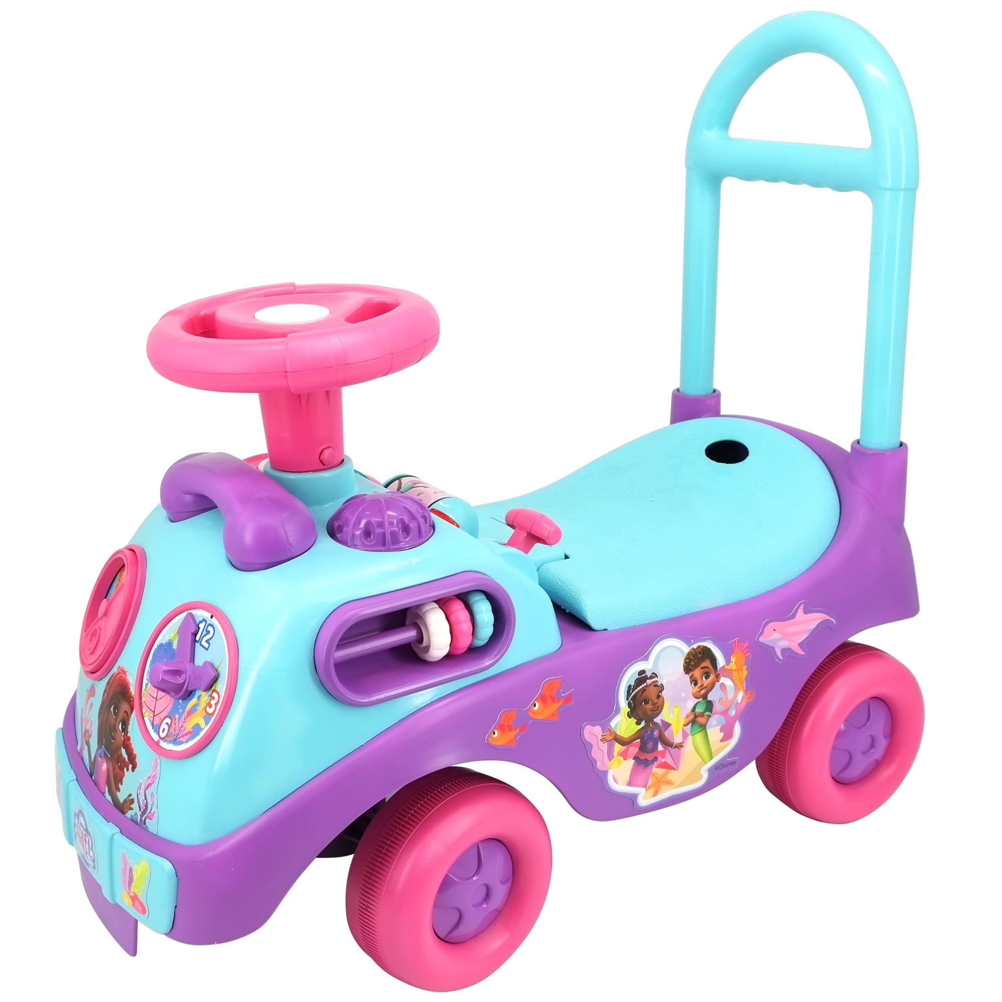 Kiddieland: My First Activity Ride-On - Ariel - Disney Light & Sound Foot-To-Floor Vehicle, Interactive Dashboard, Push-Pull Handle, Toddlers 12mo+