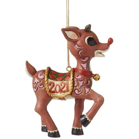 2021 Jim Shore Rudolph Traditions Rudolph Red Nosed Reindeer Ornament 6009115
