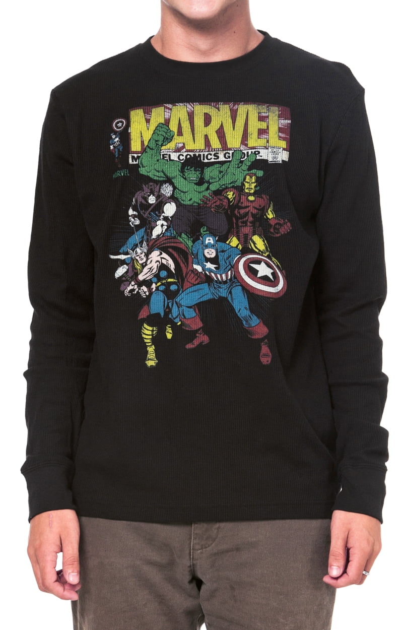 Marvel Avengers Retro Mens Long Sleeve 