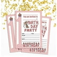 thumbnail image 2 of Darling Souvenir Pink Birthday Invitation Card Printable Fill or Write In Blank Invites Party Supplies Pack Of 28 5 x 7 Inches, 2 of 5