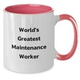 thumbnail image 4 of Funny Maintenance Worker Gifts for Men - Gifts from Friends, World's Greatest Maintenance Worker Two Tone Coffee Mug, Christmas Unique Gifts, 4 of 5