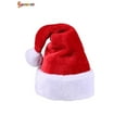 thumbnail image 3 of Spencer 2 Pack Santa Hat for Kids, Red and White Short Plush Christmas Hat Comfort Liner for Party New Year Christmas Day (Kids), 3 of 9
