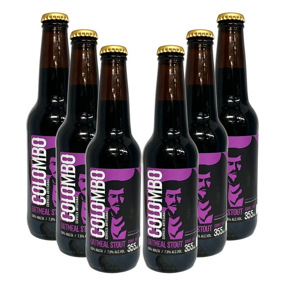 Six Pack Cerveza Artesanal Colombo Oatmeal Stout 355 ml