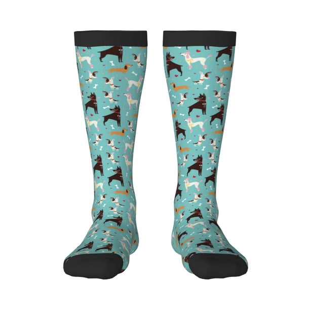 Balery Cute Dog Calcetines novedosos Calcetines deportivos Calcetines hasta la rodilla Calcetines de algodón Calcetines originales y geniales