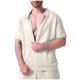 thumbnail image 1 of pstuiky camisetas de hombre, Camisa informal de verano para hombre, de color liso, de manga corta, con solapa y cremallera ropa de hombre l, 1 of 4