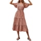 thumbnail image 2 of Txlixc Vestido Mujer de Manga Corta con Cuello en V de Una Pieza con Botones y Cordón Txlixc Moda, 2 of 3