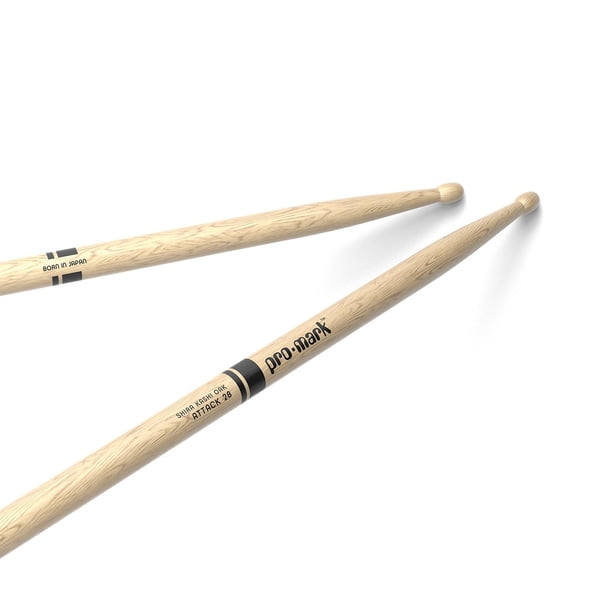 ProMark | Baquetas Classic Attack 2B Shira Kashi Roble, punta de madera ovalada, 1 par