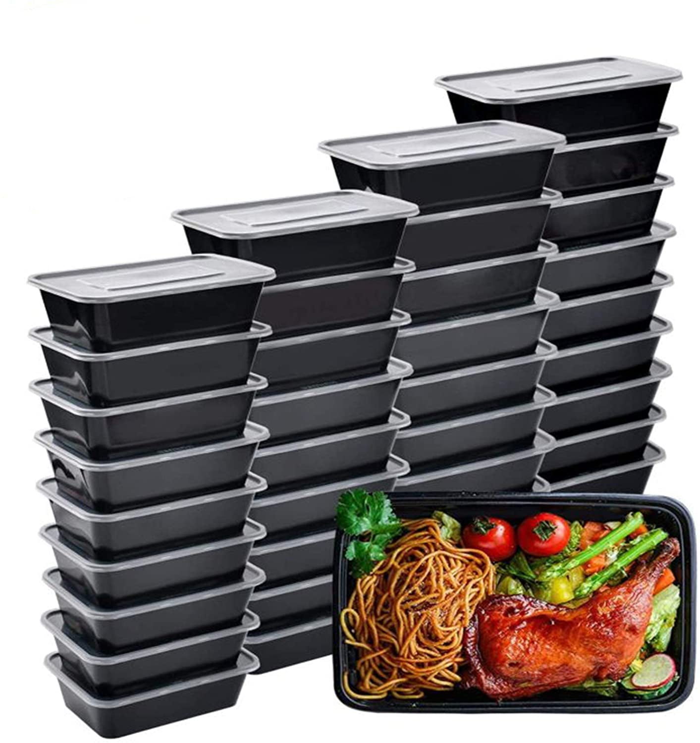 10/20/50 Set Meal Prep Container Plastic Food Storage Bento Lunch Box with Lids