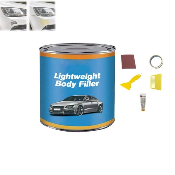 Quick-Drying Lightweight Body Filler Kit - Quick-Drying Fiberglass Auto Body Filler with Hardener for Car Repair -Suitable for dents and Scratches (550g,Standard)