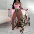 thumbnail image 2 of HCYSFG Cheetah Print Tankini Sets For Women Leopard Print 2 Piece Bathing Suits Scoop Neck Sleeveless Long Wrap Cover Up Swimwear, 2 of 5