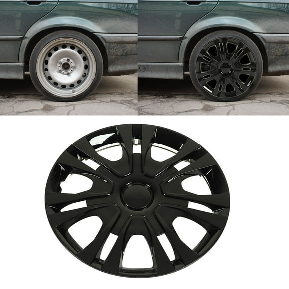 Wheel Rim Hubcap, Exquisite Appearance Wheel Hub Cap 4PCS Shockproof Sporty Bright Black for Corsa