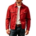 thumbnail image 3 of Workwear Jacket for Men Solid Color Long Sleeved Lapel Button Multi Pockets Jacket for Casual & Work Wear S-3XL, 3 of 6