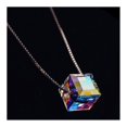 thumbnail image 2 of Collier en Cristal Cubique Réglable Simple Cube Pendentif Collier Clavicule Collier, 2 of 10