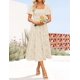 thumbnail image 3 of Vestido ZESICA para mujer, estilo bohemio, floral, midi, color albaricoque, 3 of 7
