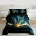 thumbnail image 3 of Feelyou Kawaii Gothic Dragon Bedding Comforter Set, Dreamy Anime Twin Comforter Sets, Cartoon Western Animal Reversible Bedding Set, Microfiber Bedroom Decor, 2 Pieces, 3 of 9
