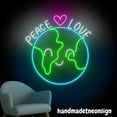 thumbnail image 4 of Handmadetneonsign Peace Love Neon Sign, Peace Love Wall Art Decor, World Peace Light, Home Wall Decor 60806, 4 of 5