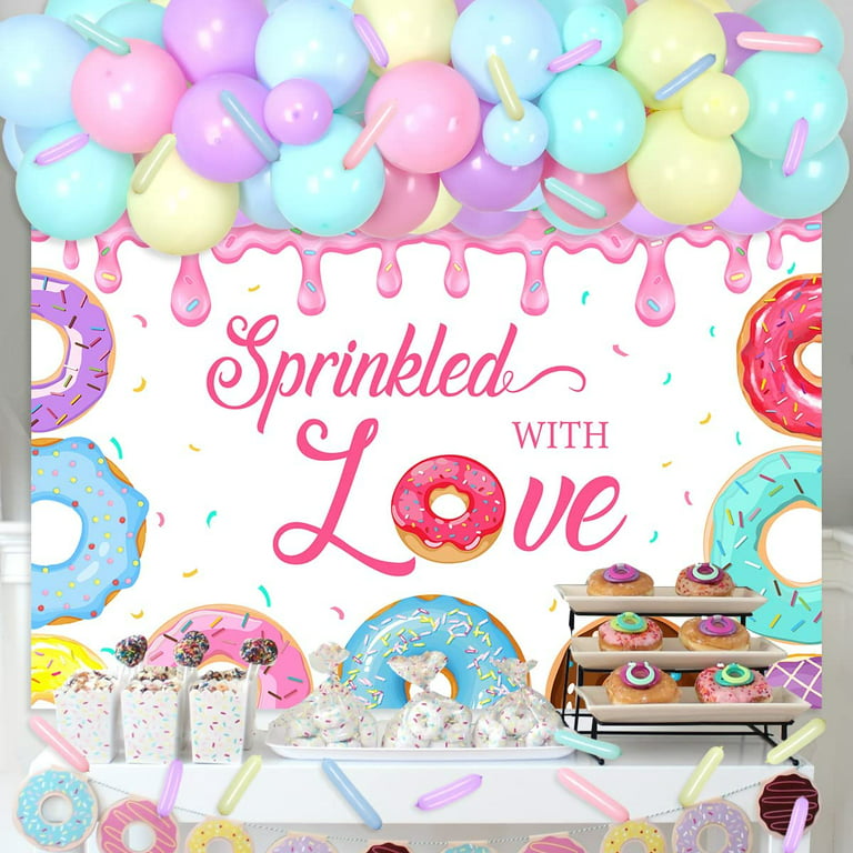 Donut Sprinkle Baby Shower Decorations, Sprinkled with Love Baby Shower  Decorations Girl, Baby Sprinkle Decor, Donuts Star Foil Balloons Newborn