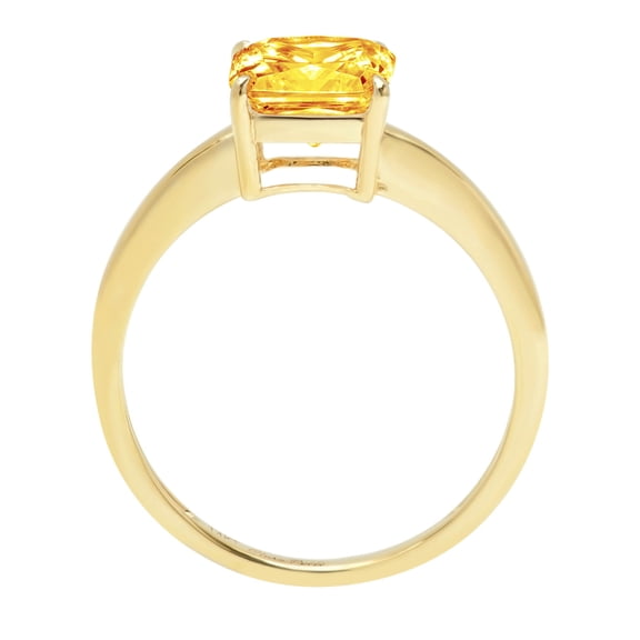 2 ct Asscher Cut Natural Citrine Solitaire Engagement Ring for Women in 18K Yellow Gold