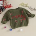 thumbnail image 3 of Candy Cane Embroidery Long Sleeve Sweaters for Baby Christmas, 3 of 9