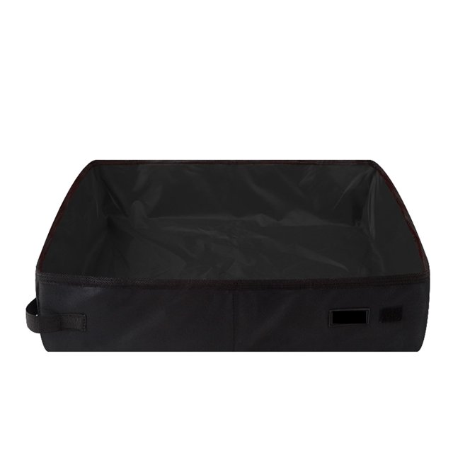 Caja de arena plegable para gatos, impermeable, portátil, de tela Oxford, bandeja plegable para arena para gatos, 50x40cm, color negro