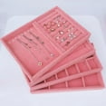 thumbnail image 2 of Pink Velvet B/M/S Necklace Earrings Storage Box Showcase Jewellery Stand Holder Ring  Jewelry Display Organizer Case Tray Holder, 2 of 6