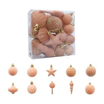 Christmas Decorations Indoor,24 Piece Flocked Christmas Balls,Dining Table Ornament Decoration for Christmas Tree Thanksgiving Party Decoration,2.76in,Orange