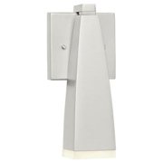 Elan Lighting Heren - 10.5" 10W 1 LED Outdoor Wall Sconce, Platinum Finish with Clear Etched Glass