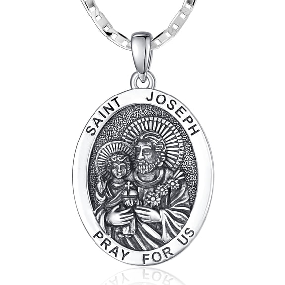 TANGPOET St Joseph Medal Pendant Necklace Protection Necklace