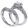 thumbnail image 3 of 1 Carat Vintage Princess cut Diamond Wedding Ring Set for Women, 3 of 4