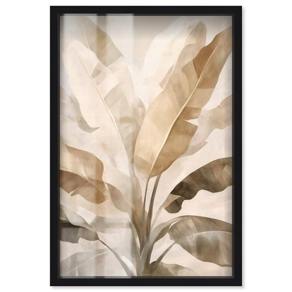 Golden Banana Grove II Shadowbox Print Boho Natural Art by Art Remedy, Black Frame, 10 x 15