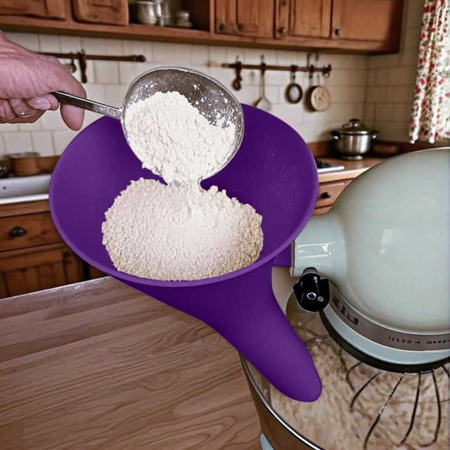 1Pcs Flour Funnel For Stand Mixer With Cleaning Brush 5 Colors Styles Dry Ingredient Pouring Funnel For And More Baking