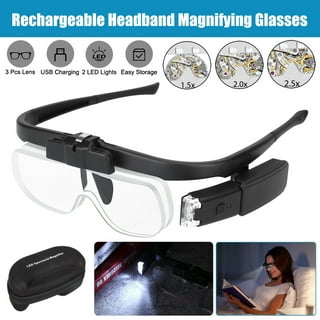 Jewelers Head Headband Magnifier LED Illuminated Visor Magnifying Glasses  Loupe
