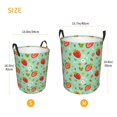 thumbnail image 5 of ZNDUO Strawberry Green Prints Art Pattern Laundry Basket, Waterproof Collapsible Laundry Hamper with Handles, Small Size, 5 of 8