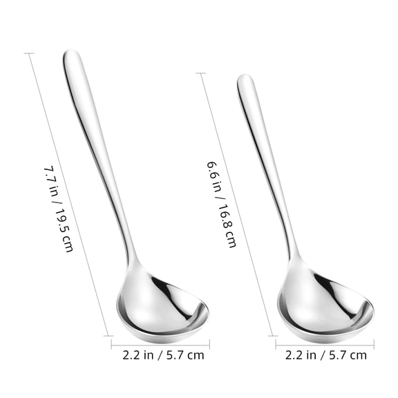 2 Stainless Steel Gravy Soup Ladles Serving Spoon