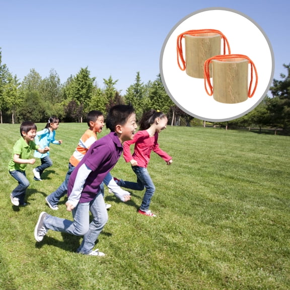 HOOWIFFY Stilts Bamboo 2Pcs 3.9In Cylindrical Walking Stilts for Children