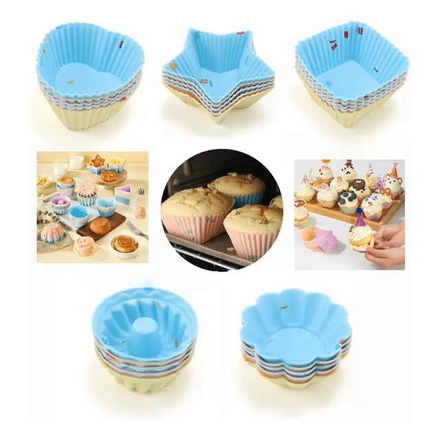 25 Moldes Para Cupcakes/muffins - Silicona Reutilizable Xtellar azul