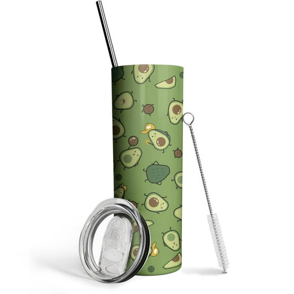 Avocado Tumbler -Avocado Travel Mug -Coffee Tumbler for Women -Oodie Skinny Tumbler with Lid and Straw, Avocado Gifts Unique Birthday Gifts for Women,Friends Female,Teenage Girls,Girlfriend 20Oz