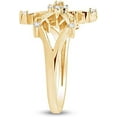 thumbnail image 4 of Divine Creation 14K Yellow Gold Plated 1Ct Round Cut White Diamond Wedding Engagement Snowflake Ring 925 Sterling Silver For Women's -7, 4 of 4