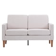 thumbnail image 6 of UBesGoo Fabric Loveseat, 2 Seats Sofa Couch with Wood Frame and Legs, Upholstered Lounch Chair for Living Room Bedroom Creamy White, 6 of 11