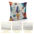 thumbnail image 4 of Qinduosi Cartoon Rockets Boys Throw Pillow Cover Watercolor Blue Cushion Cover for Kids Girls Teens Cute Glitter Yellow Stars Pillow Case for Party Housewarming White, 4 of 5